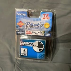 NWT New In Package TZ131 Black Print On Clear Tape